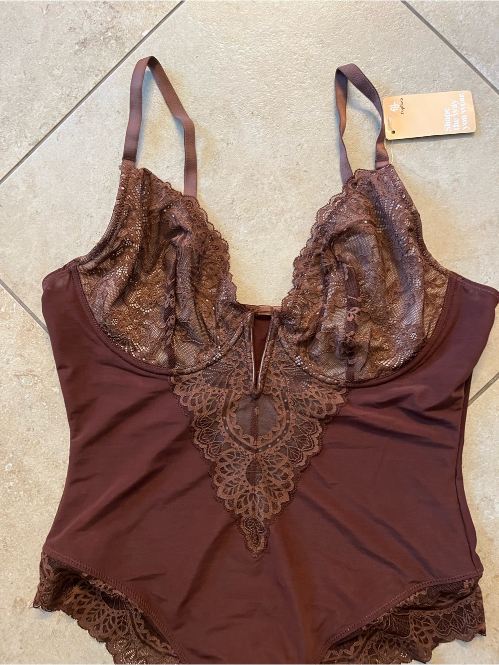 Shapewear Full Coverage Plunging Lace
Slimming Bodysuit - Picture 5 of 6